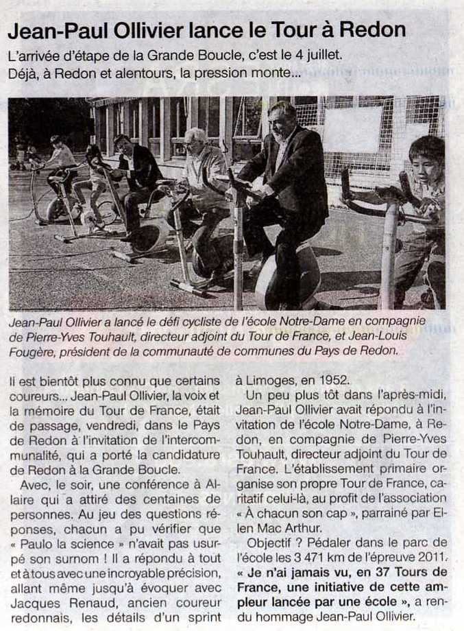 Article de Ouest France du 27/03/2011