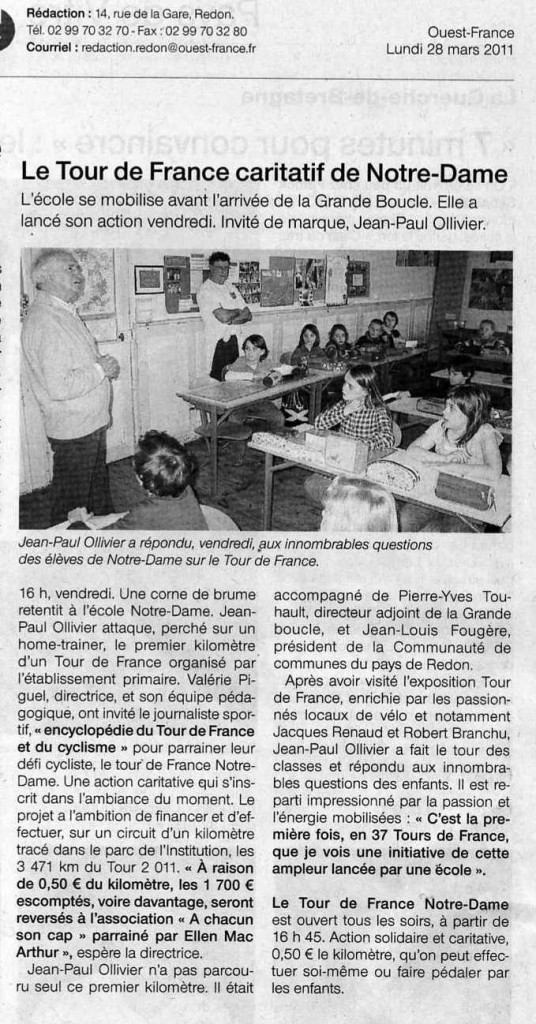 Article d'Ouest-France du 28/03/2011