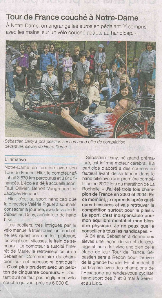 Article de Ouest-France du 16/04/2011
