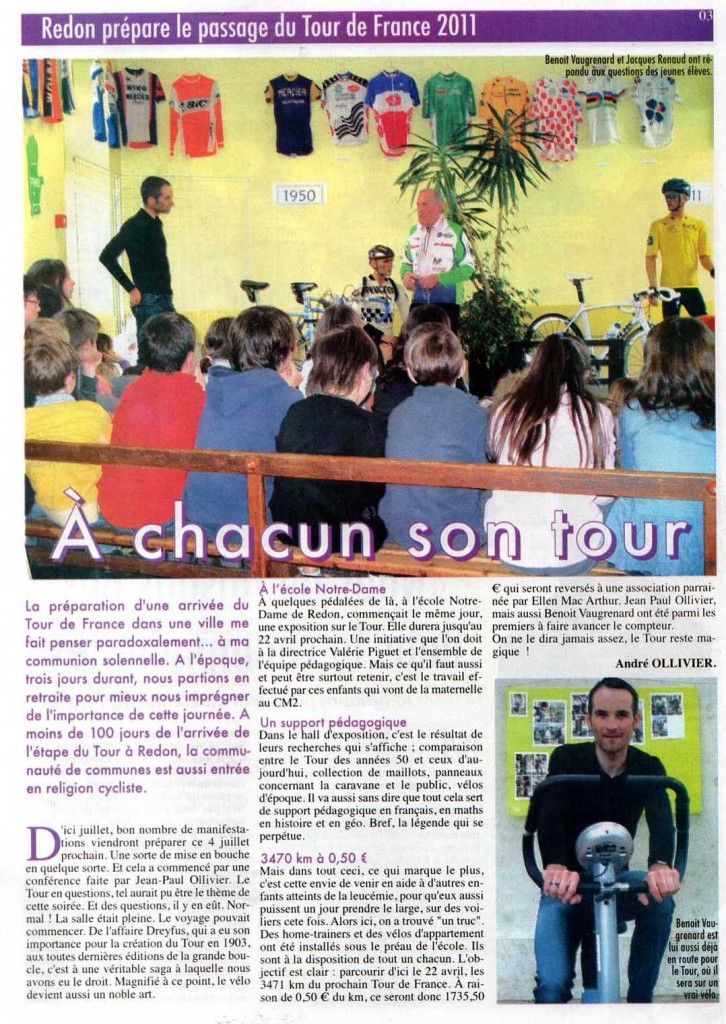 Article du Magazine Bretagne Cyclisme d'avril 2011